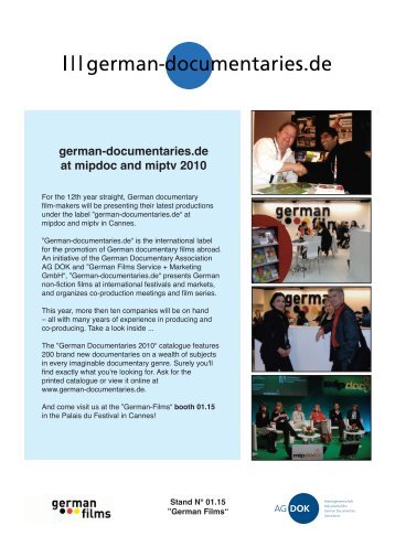 german-documentaries.de at mipdoc and miptv 2010 - Heimat.de