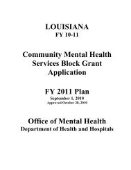 LOUISIANA Community Mental Health Services Block Grant ...