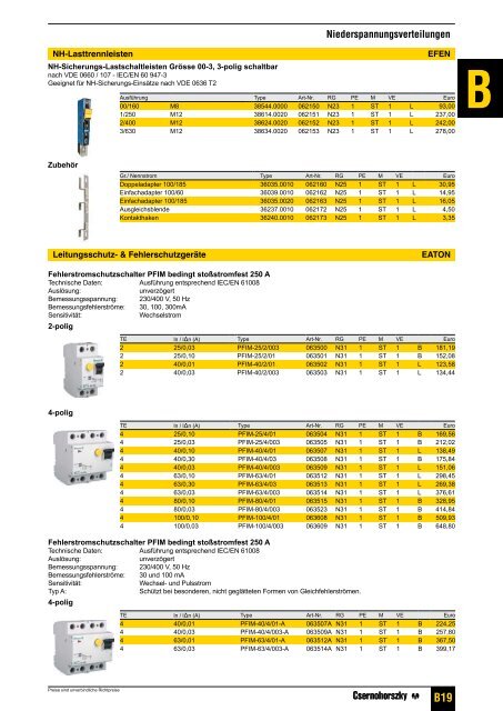 Niederspannungsverteilungen B