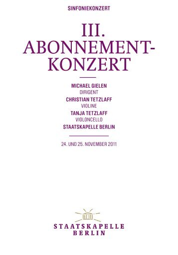 III. Abonnement- Konzert - Heimat.de