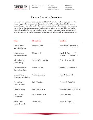 Parents Executive Committee