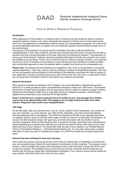 Daad phd research proposal