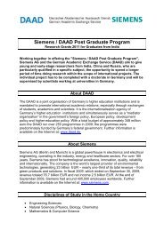 Siemens / DAAD Post Graduate Program