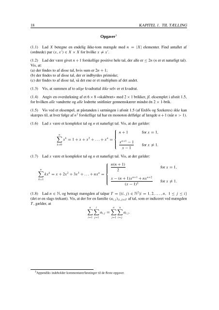 Noter til kombinatorik og grafteori - Københavns Universitet