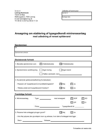 Ansøgning om etablering af typegodkendt ... - Lemvig Kommune