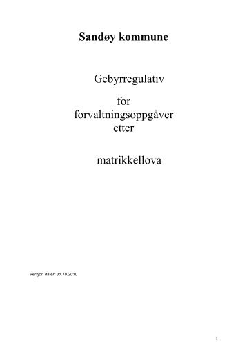 Gebyrregulativ for forvaltningsoppgåver etter matrikkellova - Lokal ...