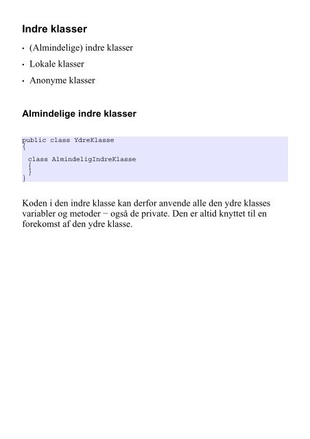 transparenterne - Objektorienteret programmering i Java