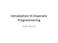 Introduktion til Imperativ Programmering
