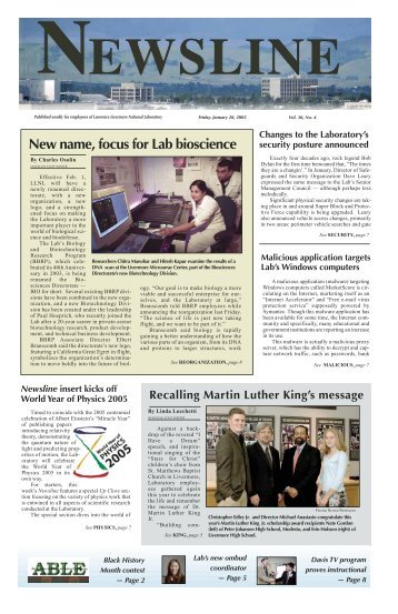 New name, focus for Lab bioscience - NEWSLINE - Lawrence ...