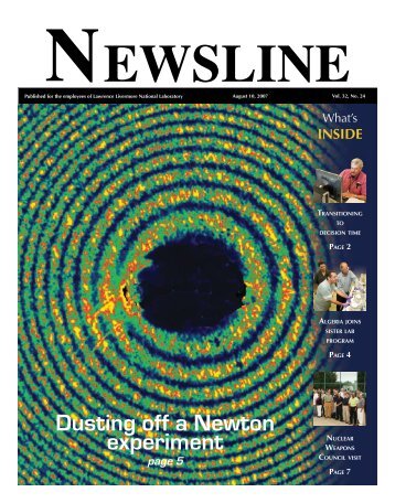 NEWSLINE - Lawrence Livermore National Laboratory