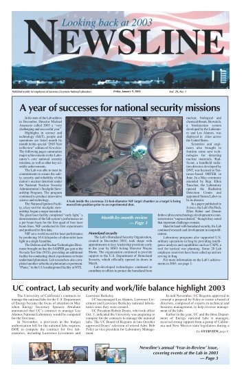 A year of successes for national security missions - NEWSLINE ...