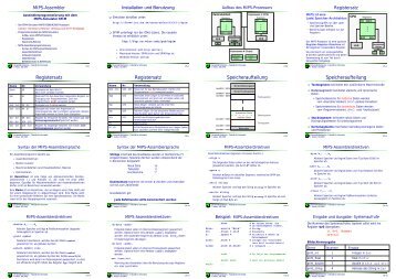 Registersatz Registersatz Speicheraufteilung ... - next-internet.com