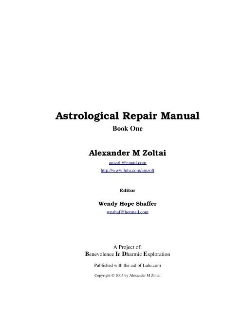 Astrological Repair Manual