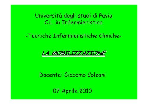 LA MOBILIZZAZIONE - Università degli studi di Pavia