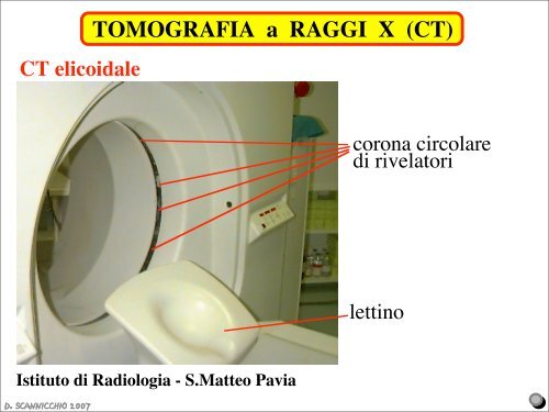 TOMOGRAFIA a RAGGI X (CT) - Facoltà di Medicina e Chirurgia