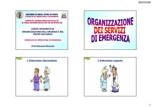 Organizzazione servizi di emergenza - Facoltà di Medicina e Chirurgia