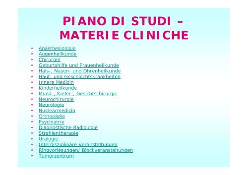 5° ANNO - Facoltà di Medicina e Chirurgia - Università degli studi di ...