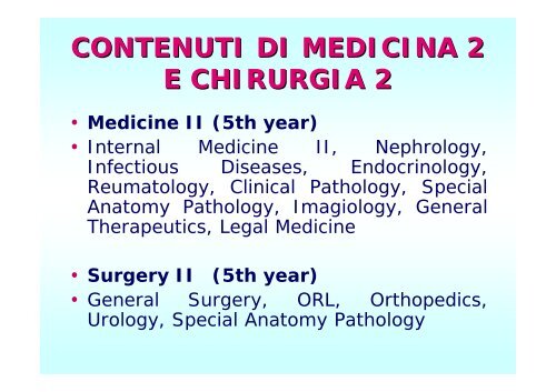 5° ANNO - Facoltà di Medicina e Chirurgia - Università degli studi di ...