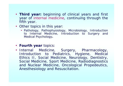 5° ANNO - Facoltà di Medicina e Chirurgia - Università degli studi di ...