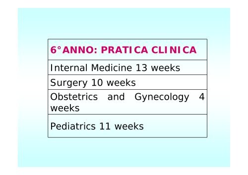 5° ANNO - Facoltà di Medicina e Chirurgia - Università degli studi di ...