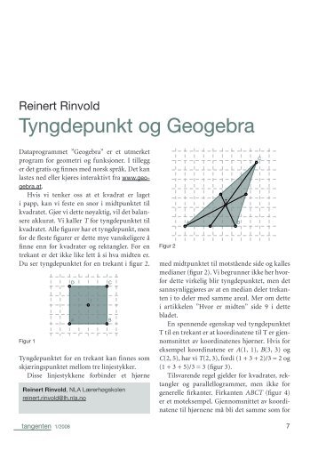 Tyngdepunkt og Geogebra