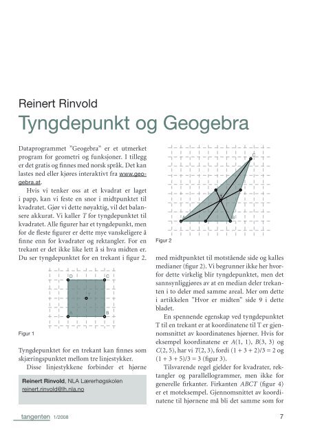 Tyngdepunkt og Geogebra