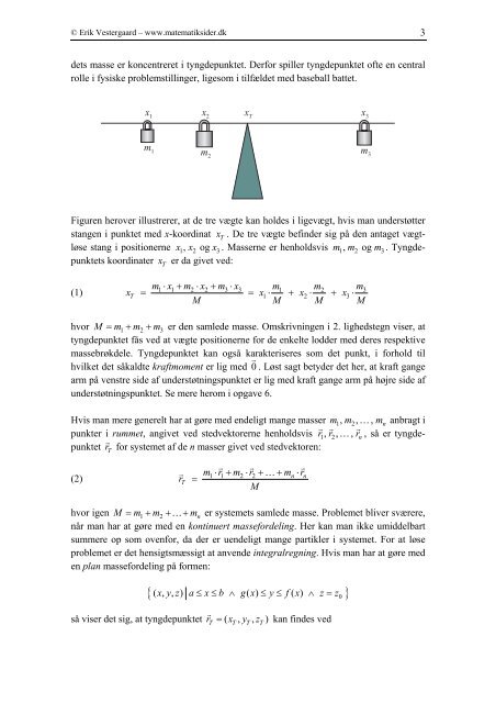 Anvendelser af integralregning - Vestergaards Matematik Sider