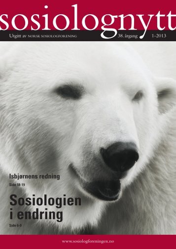 Sosiolognytt nr. 1 2013 - Sosiologen