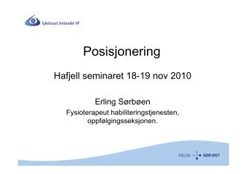 Posisjonering - Sykehuset Innlandet HF