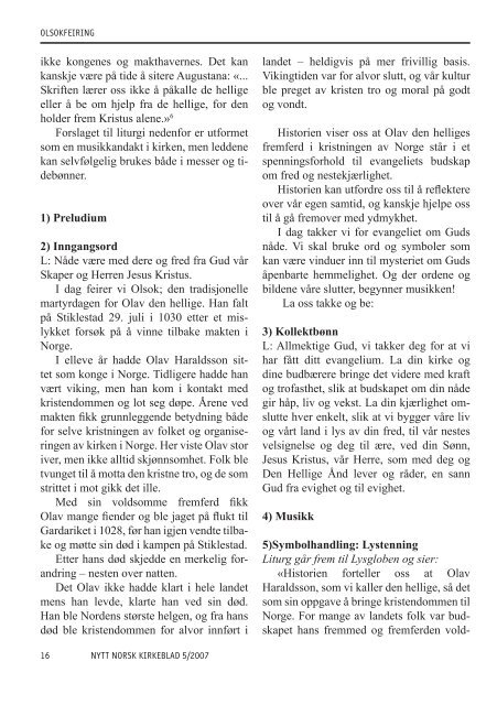 Nytt norsk kirkeblad nr 5-2007 - Det praktisk-teologiske seminar