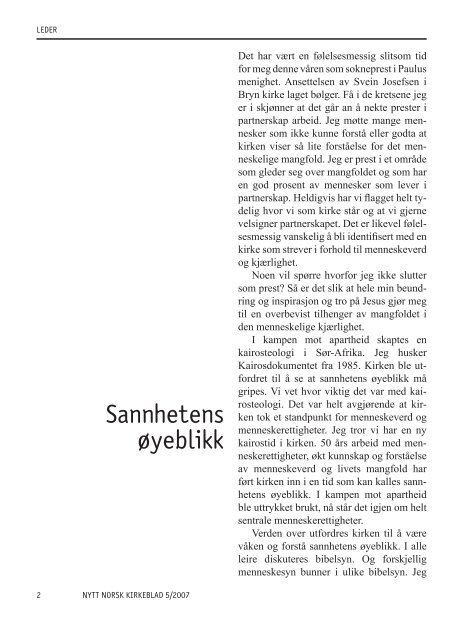 Nytt norsk kirkeblad nr 5-2007 - Det praktisk-teologiske seminar