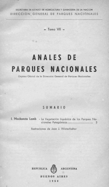 ANALES DE PARQUES NACIONALES