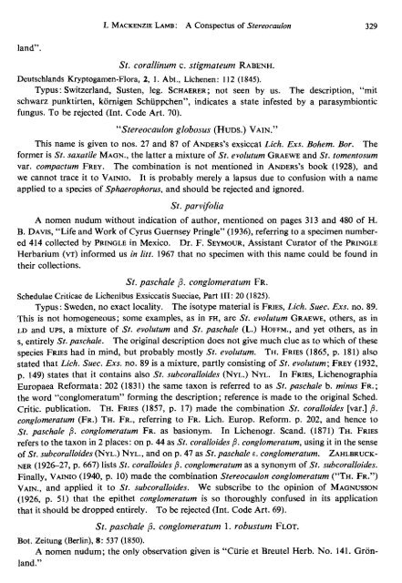 A CONSPECTUS OF THE LICHEN GENUS STEREOCAULON ...