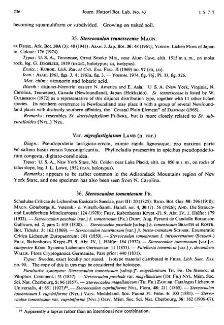 A CONSPECTUS OF THE LICHEN GENUS STEREOCAULON ...