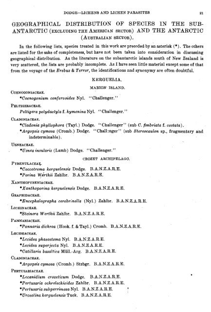 LICHENS AND LICHEN. PARASITES