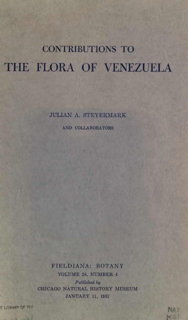 THE FLORA OF VENEZUELA