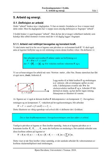 Arbeid og energi. - Universitetet i Tromsø