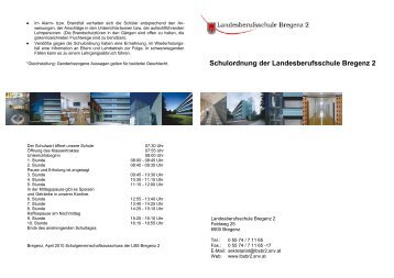 Schulordnung der Landesberufsschule Bregenz 2