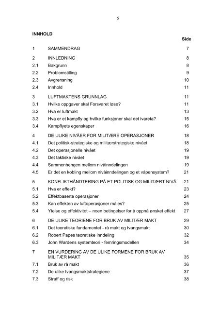 Norsk rapport - FFI rapporter - Forsvarets forskningsinstitutt