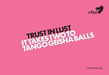 TRUST IN LUST IT TAKES TWO TO TANGO GEISHA BALLS - RFSU
