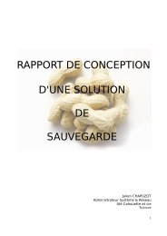 RAPPORT DE CONCEPTION D'UNE SOLUTION DE SAUVEGARDE