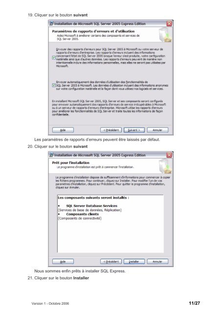Installation de Microsoft SQL Server 2005 Express Edition pour l ...