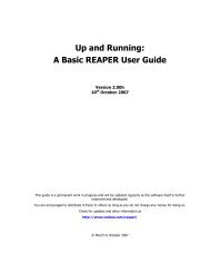 Up and Running: A Basic REAPER User Guide