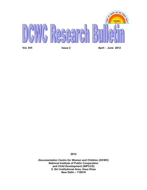 Vol. XVI Issue 2 April - June 2012 2012 Documentation ... - Nipccd