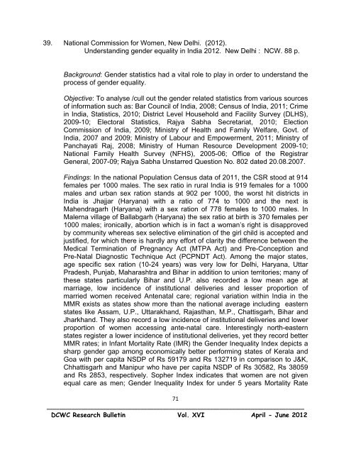 Vol. XVI Issue 2 April - June 2012 2012 Documentation ... - Nipccd