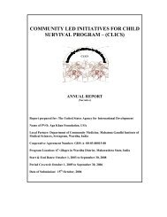 community led initiatives for child survival program ? (clics) - Nipccd