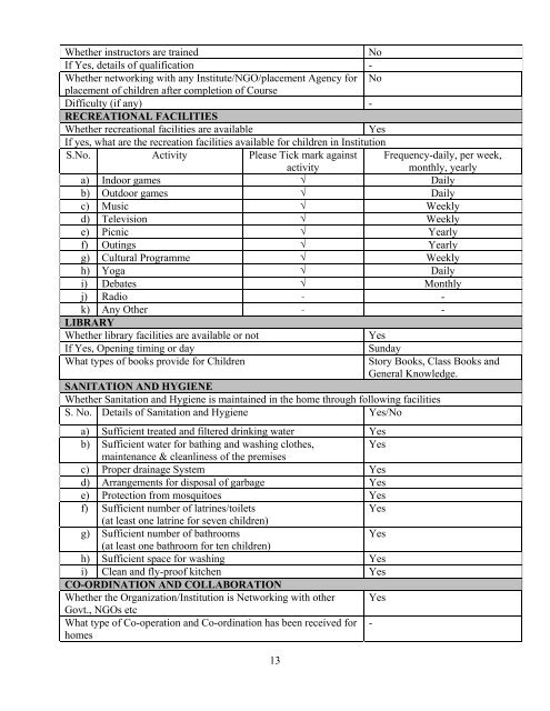 Part B State wise Profile of Child Care Institutions - Nipccd