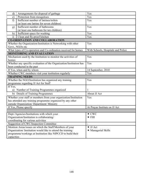 Part B State wise Profile of Child Care Institutions - Nipccd