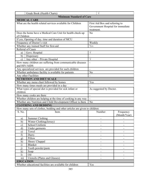 Part B State wise Profile of Child Care Institutions - Nipccd