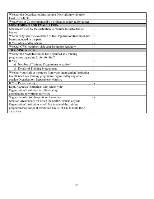 Part B State wise Profile of Child Care Institutions - Nipccd